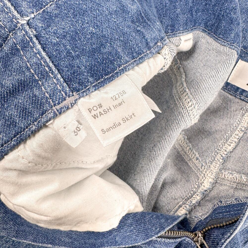 Reformation Sandia Skirt Womens Size 30 Inari Blue Denim Jean Paperbag Boho NWT - Picture 9 of 12